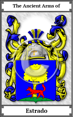 Estrado Family Crest Download (JPG)  Book Plated - 150 DPI