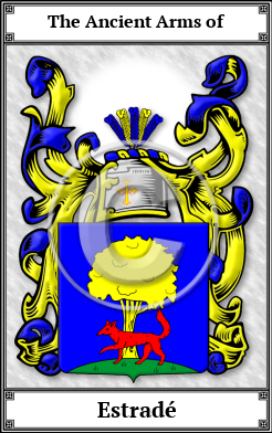 Estradé Family Crest Download (JPG) Book Plated - 600 DPI