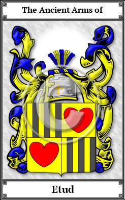 Etud Family Crest Download (JPG)  Book Plated - 150 DPI