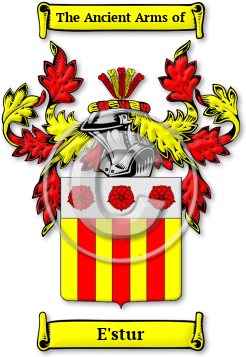 E'stur Family Crest Download (jpg) Legacy Series - 150 DPI
