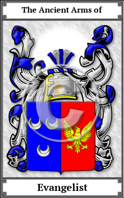 Evangelist Family Crest Download (JPG)  Book Plated - 150 DPI