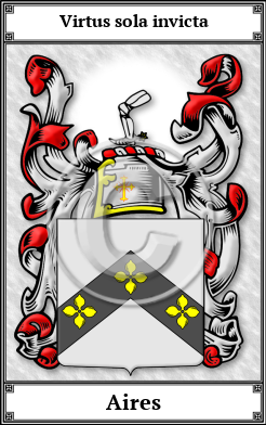Aires Family Crest Download (JPG)  Book Plated - 150 DPI