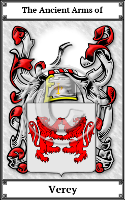 Verey Family Crest Download (JPG) Book Plated - 600 DPI