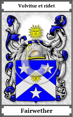Fairwether Family Crest Download (JPG) Book Plated - 600 DPI