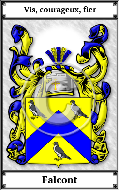 Falcont Family Crest Download (JPG) Book Plated - 600 DPI
