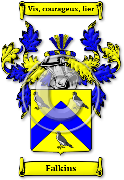 Falkins Family Crest Download (jpg) Legacy Series - 150 DPI
