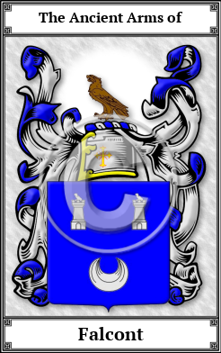 Falcont Family Crest Download (JPG)  Book Plated - 150 DPI