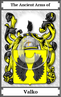 Valko Family Crest Download (JPG)  Book Plated - 150 DPI