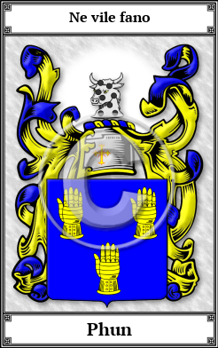 Phun Family Crest Download (JPG)  Book Plated - 150 DPI