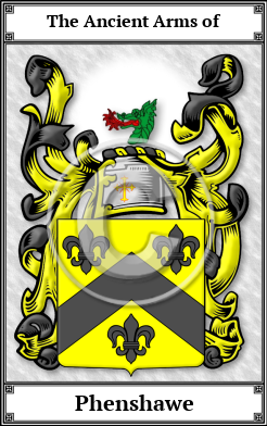 Phenshawe Family Crest Download (JPG)  Book Plated - 150 DPI