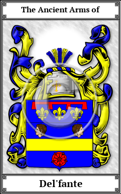 Del'fante Family Crest Download (JPG) Book Plated - 600 DPI