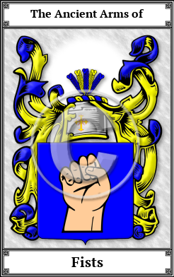 Fists Family Crest Download (JPG)  Book Plated - 150 DPI