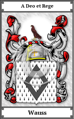 Wauss Family Crest Download (JPG)  Book Plated - 150 DPI