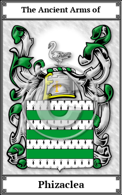 Phizaclea Family Crest Download (JPG)  Book Plated - 150 DPI