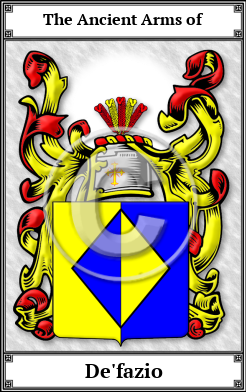 De'fazio Family Crest Download (JPG) Book Plated - 600 DPI