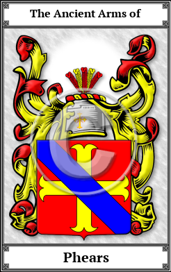 Phears Family Crest Download (JPG)  Book Plated - 150 DPI