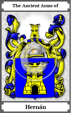 Hernán Family Crest Download (JPG) Book Plated - 150 DPI