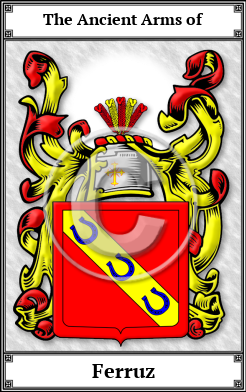 Ferruz Family Crest Download (JPG) Book Plated - 600 DPI
