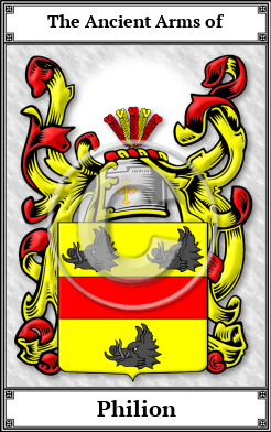 Philion Family Crest Download (JPG) Book Plated - 600 DPI