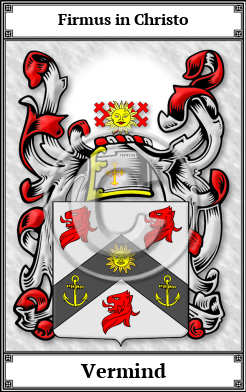 Vermind Family Crest Download (JPG)  Book Plated - 150 DPI