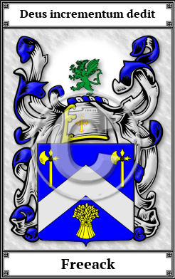 Freeack Family Crest Download (JPG)  Book Plated - 150 DPI