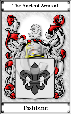 Fishbine Family Crest Download (JPG) Book Plated - 600 DPI
