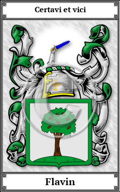 Flavin Family Crest Download (JPG) Book Plated - 600 DPI