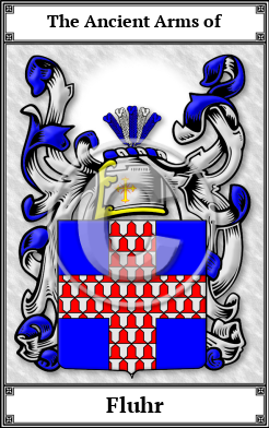 Fluhr Family Crest Download (JPG)  Book Plated - 150 DPI