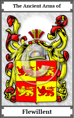 Flewillent Family Crest Download (JPG)  Book Plated - 150 DPI