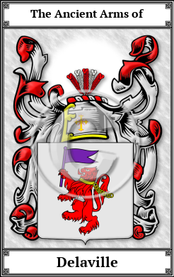 Delaville Family Crest Download (JPG)  Book Plated - 150 DPI