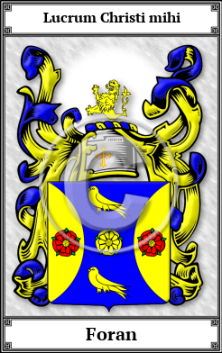 Foran Family Crest Download (JPG)  Book Plated - 150 DPI