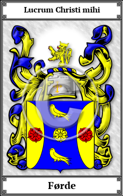 Førde Family Crest Download (JPG)  Book Plated - 150 DPI