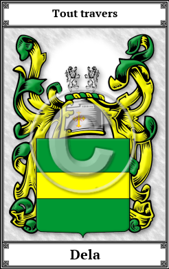 Dela Family Crest Download (JPG) Book Plated - 600 DPI