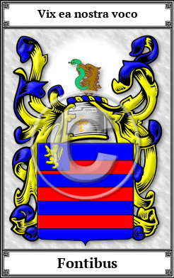 Fontibus Family Crest Download (JPG) Book Plated - 600 DPI