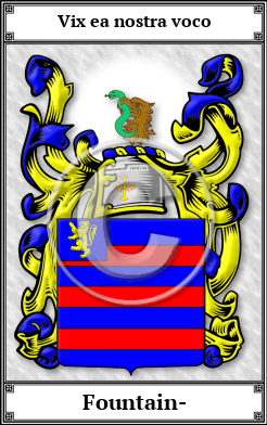 Fountain- Family Crest Download (JPG)  Book Plated - 150 DPI