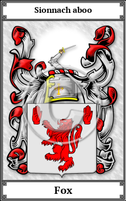 Fox Family Crest Download (JPG) Book Plated - 300 DPI