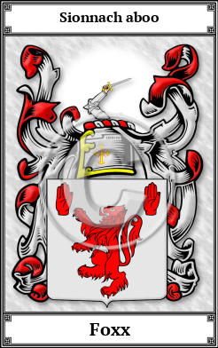 Foxx Family Crest Download (JPG) Book Plated - 300 DPI