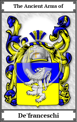 De'franceschi Family Crest Download (JPG)  Book Plated - 150 DPI