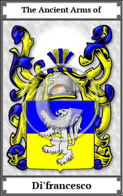 Di'francesco Family Crest Download (JPG)  Book Plated - 150 DPI