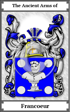 Francoeur Family Crest Download (JPG)  Book Plated - 150 DPI