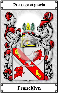 Francklyn Family Crest Download (JPG)  Book Plated - 150 DPI