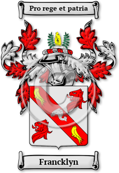 Francklyn Family Crest Download (jpg) Legacy Series - 150 DPI