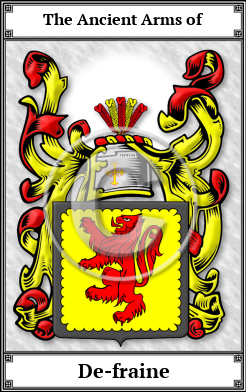 De-fraine Family Crest Download (JPG)  Book Plated - 150 DPI