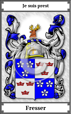Fresser Family Crest Download (JPG) Book Plated - 600 DPI