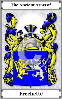 Fréchette Family Crest Download (JPG) Book Plated - 600 DPI