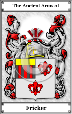 Fricker Family Crest Download (JPG) Book Plated - 600 DPI