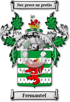 Fremantel Family Crest Download (jpg) Legacy Series - 150 DPI