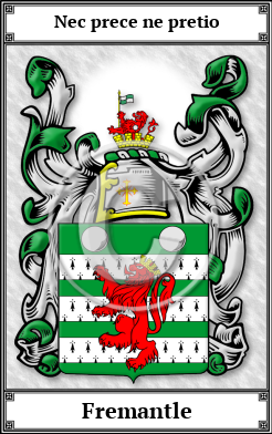 Fremantle Family Crest Download (JPG)  Book Plated - 150 DPI