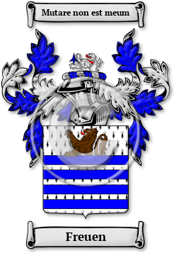 Freuen Family Crest Download (jpg) Legacy Series - 150 DPI