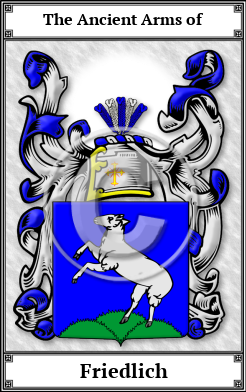 Friedlich Family Crest Download (JPG)  Book Plated - 150 DPI